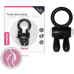   Lovetoy - Power Clit Cockring Rabbit - Fehér és fekete színben