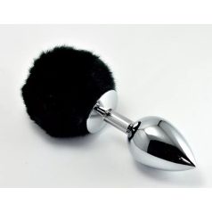   Pompon Metal Plug Small Black anál ékszer ponponnal a  végén