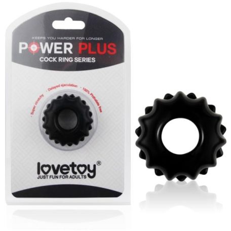 Power Plus - Péniszgyűrű  Fekete színben