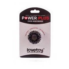   Power Plus -   Bogyós/Zselés Péniszgyűrű fekete színben