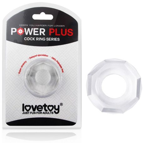 Lovetoy Power Plus  Cockring  Szilikon péniszgyűrű víztiszta színben