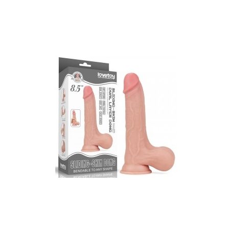 Lovetoy dildó sliding dual layer (8,5") natural