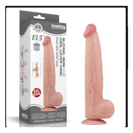 Lovetoy 13,5" letapasztható, herés, vízálló, élethű dildó 31 cm