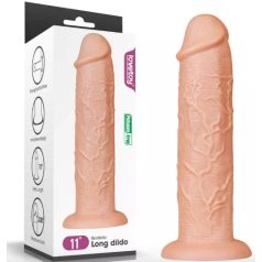   Lovetoy 11" Realistic Long Dildo - letapasztható, vízálló, élethű dildó - 28 cm (testszínű)