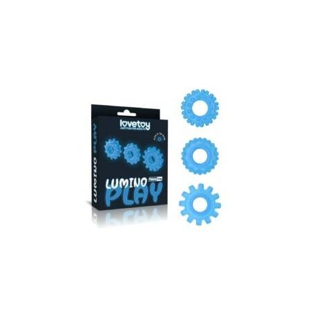 Lovetoy - Lumino - Pénisz Gyűrű Szett - 3 db-os - Foszforeszkáló