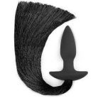 Lovetoy Silicone Anal Plug With Pony Tail - szilikon, vízálló anál dildó - 10,8/33 cm fekete színben