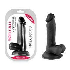 Mr. Rude Tapadótalpas, herés élethű dildó 17cm fekete