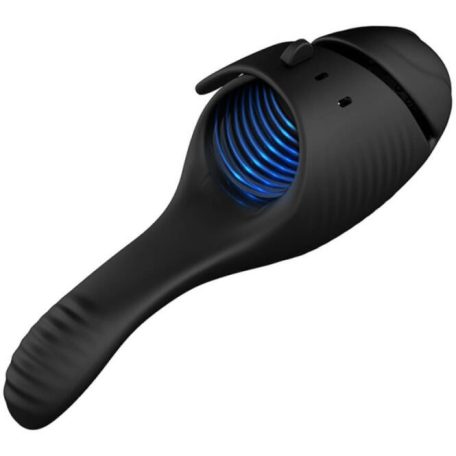  Bobbie Male Penis Vibration Maszturbátor 2.0 Leopard akkus kétmotoros makkvibrátor fekete
