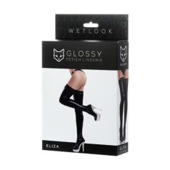   Wetlook Glossy Eliza S-es méretű combfix  csipke szegővel 