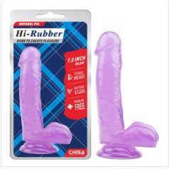 Hi-Rubber 7.0 Inch lila áttetsző herés dildó