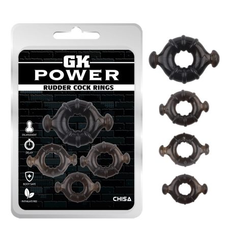 GK Power Rudder Cock Rings  4 db-os péniszgyűrű szett  