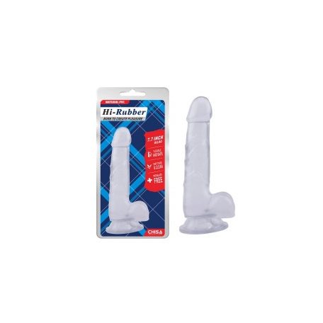 Hi-Rubber 7.7 inch Dildo tejfehér színben
