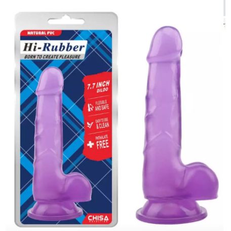 Hi-Rubber 7.7 inch Dildo lila színben