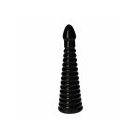 Made in Italy  Cock redőzött, kúpos dildó (10" - fekete)