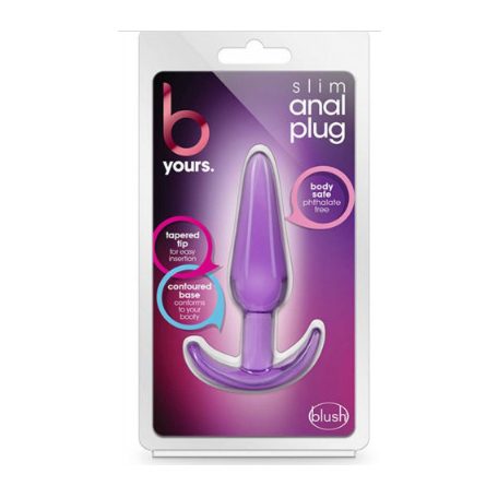 B yours Slim Anal Plug Purple. Szilikon análplug keskeny talppal - lila 10,8x2,5cm