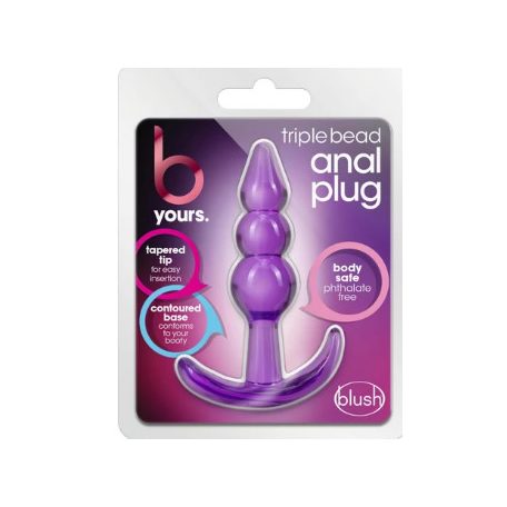 B Yours  Triplebead - gömbös anál plug (lila)