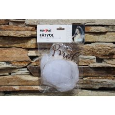   Bride feliratos rosegold színű hajpánt fehér tül  fátyollal