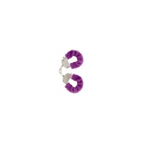 Boss Series  Furry Cuffs Lila színű szőrös bilincs 