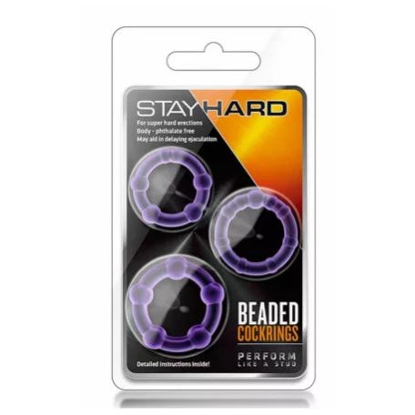 Stay Hard Beaded Cockrings Purple