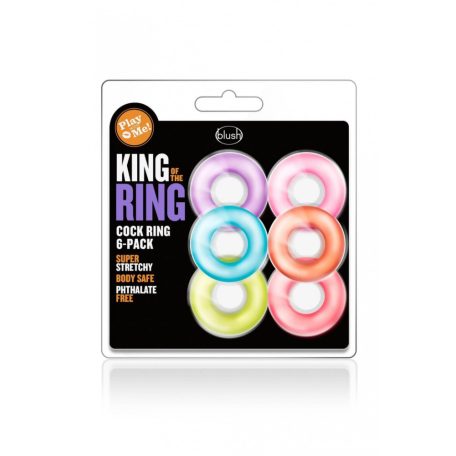King of the ring féniszgyűrű szett színes 6 db