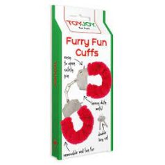 Furry Fun Cuffs Piros színű szőrös bilincs 