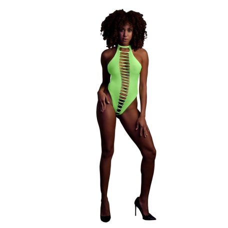 Ouch - fluoreszkáló nyitott body neon zöld xs-xl