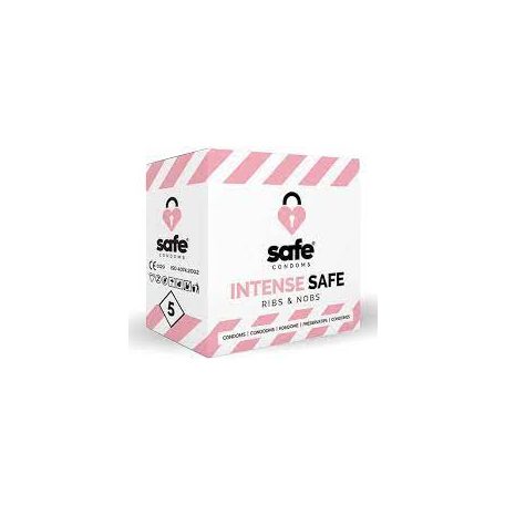 Safe Condoms Intense Safe Ribs&Nobs 5db bordázott és pontozott óvszer