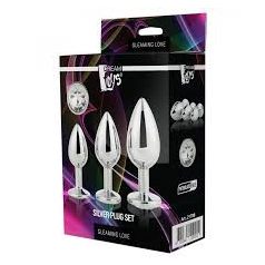   Dreamtoys Gleaming Love Explore Discover Silver Plug set - anál plug szett - ezüst (3 részes)