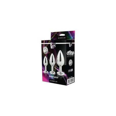 Dreamtoys Gleaming Love Explore Discover Silver Plug set - anál plug szett - ezüst (3 részes)