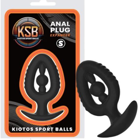 KSB Kiotos - szilikon análplug tágítóval S (fekete)
