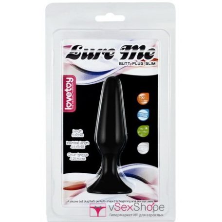 Lure me butt plug slim 5inch Love toy black