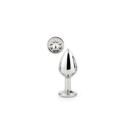 Dream Toys - Metal Anal Plug - Fém Anál Ékszer Fehér Ékkővel