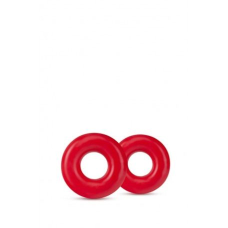 Stay Hard Donut Rings 2 db-os péniszgyűrű szett piros színben