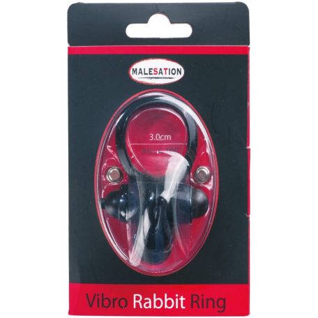   Malesation Vibro Rabbit Ring, Black péniszgyűrű