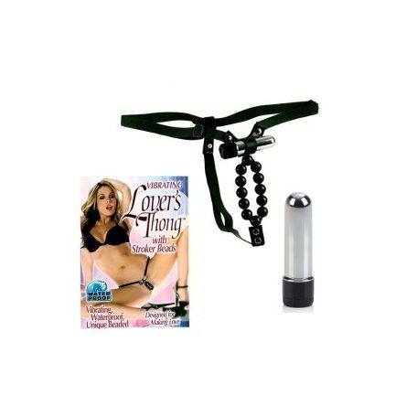 Vibrating Lovers Thong - Vibráló szerelmi tanga bugyi gyöngyökkel