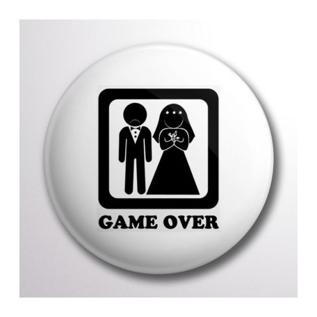  Game Over kitűzö (fehér) 