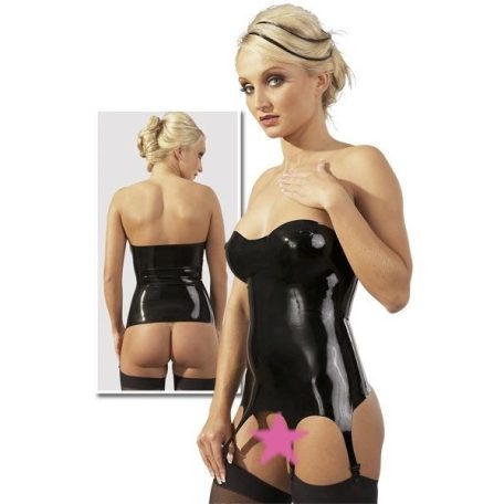  Detalhes sobre  Latex  Straps Corsage Fekete 