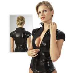 Latex Zip Shirt fekete 