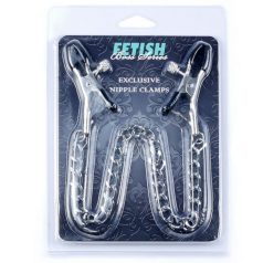   Exclusive Nipple Clamps No.7. Mellbimbóra rögzíthető lánc, állítható csipeszekkel
