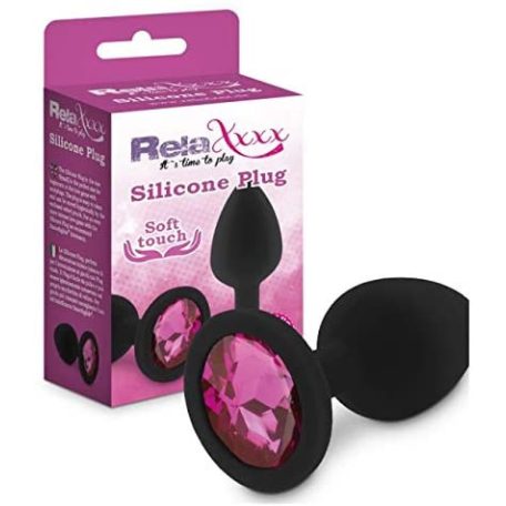 RelaXxxx Silicone Diamont Plug  medium  pink