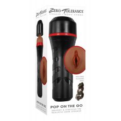   Zero Tolerance Pop On The Go - vízálló, élethű vagina maszturbátor (barna)