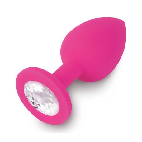 Dolce Piccante Jewellery fukszia Silicone Diamond - szilikon Anális ékszer Rózsaszín (small)