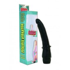   Anal Dick With Adjustable Vibration. Fekete felfedező PVC vibrátor szabályozható rezgéserősséggel 20x2,5-4cm