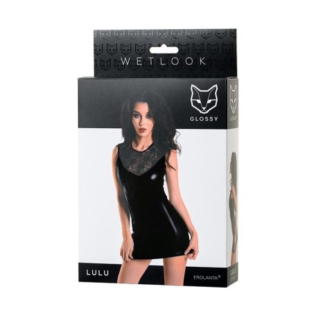 Glossy Wetlook black dress Lulu