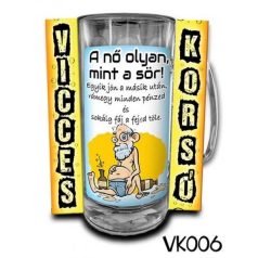 A nő olyan mint a sör 3dl - Tréfás Söröskorsó