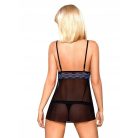 Obsessive 844 Bab 1 kék szinű, 2 részes nyitott babydoll és tanga L/XL