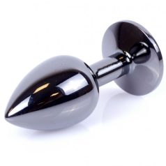   Jawellery Dark Silver Plug - Pink. Fényes sötétacél anál ékszer