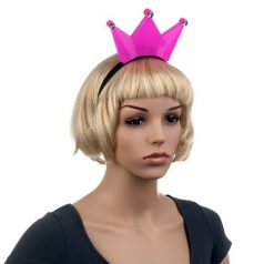 Világító pink korona hajpánt