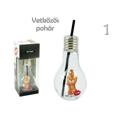 Vetkőzős Nő szívószálas izzó pohár 