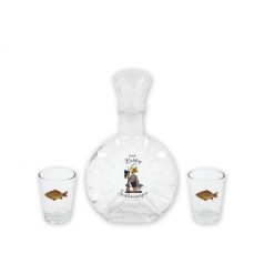   Pálinkás szett Boldog Születésnapot horgász Palack 250ml + 2 pohár 